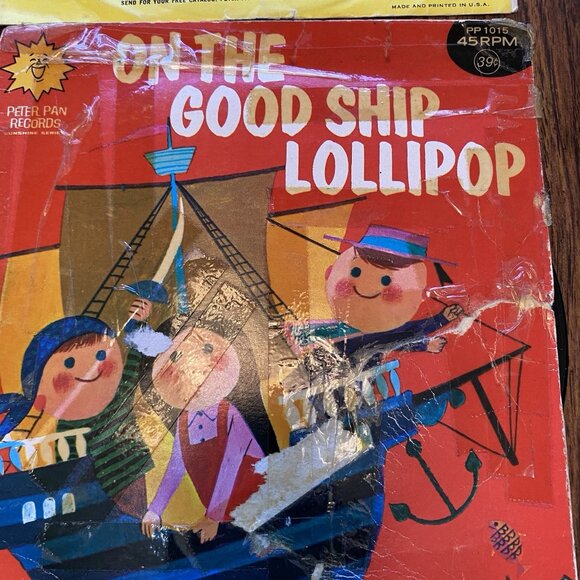 Vintage Children's 7" Records Lot Of 6 Peter Pan Birthday Rabbit Lollipop Firema - Picture 9 of 10